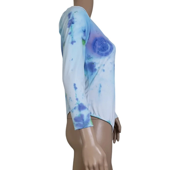 Free People Truth Or Square Happy Face Bodysuit White Basic - Picture 3 of 4